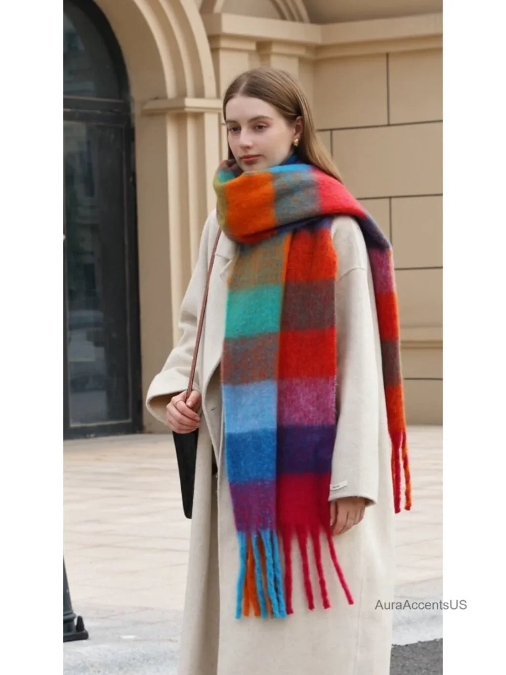 Winter Women Warm Thick Long Scarf Shawl Wrap Plaid Blanket Scarf 95in